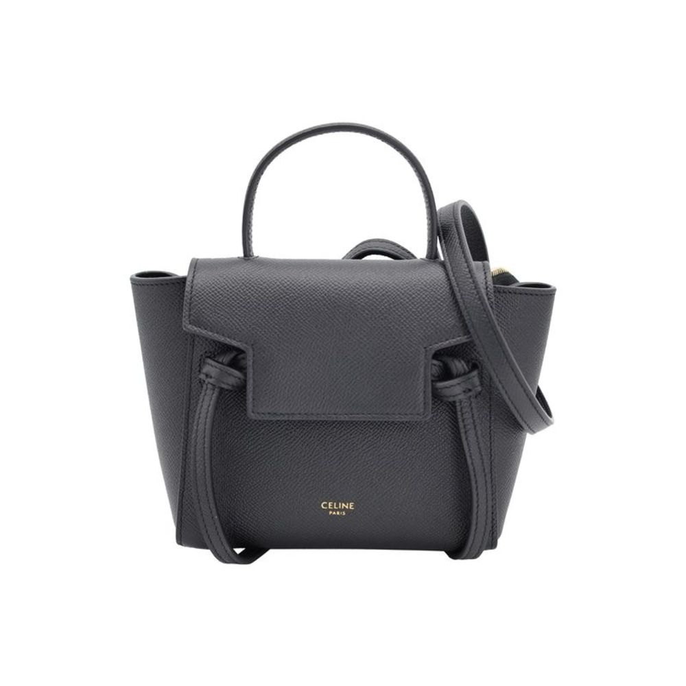 Celine Pico Belt Bag in Black Grained Leather
